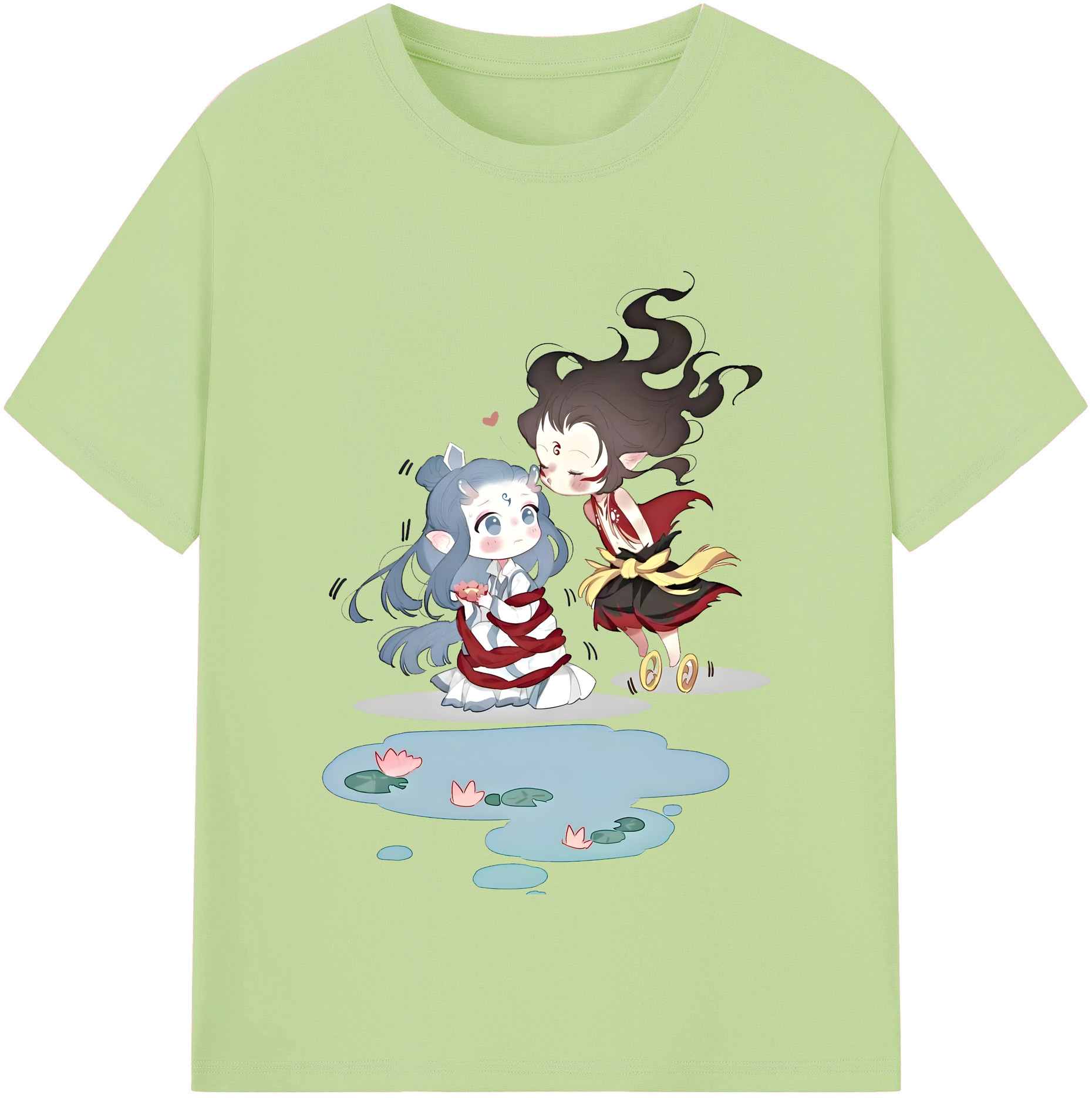 （画像用） Ne Zha 2 ナタ 魔童の大暴れ 綿100％半袖Tシャツ（フロントプリント）